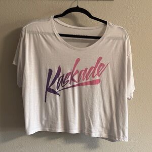 White and Pink Kaskade Crop Top